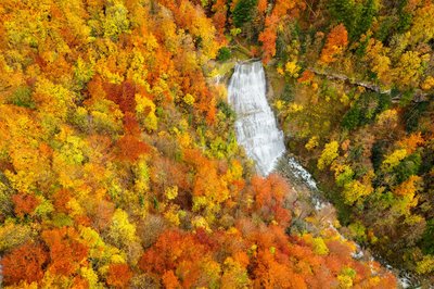 Cascade du Hérisson depuis le Belvédère de l'Eventail