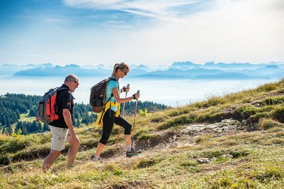 Randonneurs sur le sommet de la Dôle