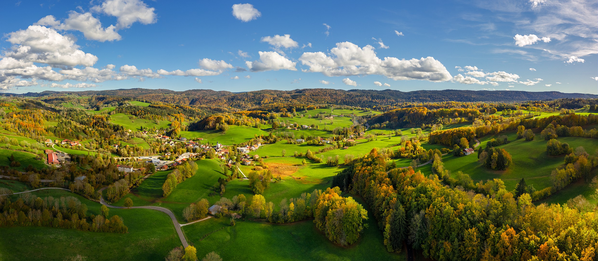 Village de Foncine-le-Bas en automne